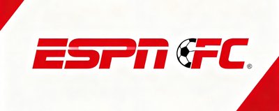 ESPN FC体育媒体品牌标识，经典红白配色设计，全球知名足球内容平台